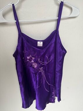 Vtg. Silk Embroidered Camisole Top